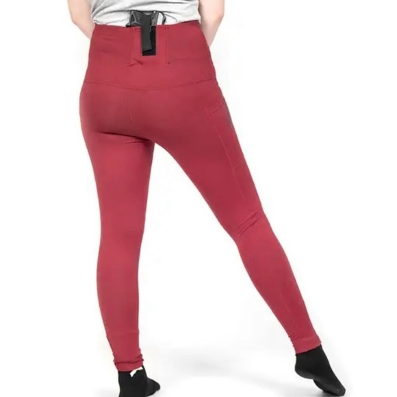 Tactica Defense Fashion Conceal Carry Leggings pant Women's Size Medium Merlot - Picture 10 of 11